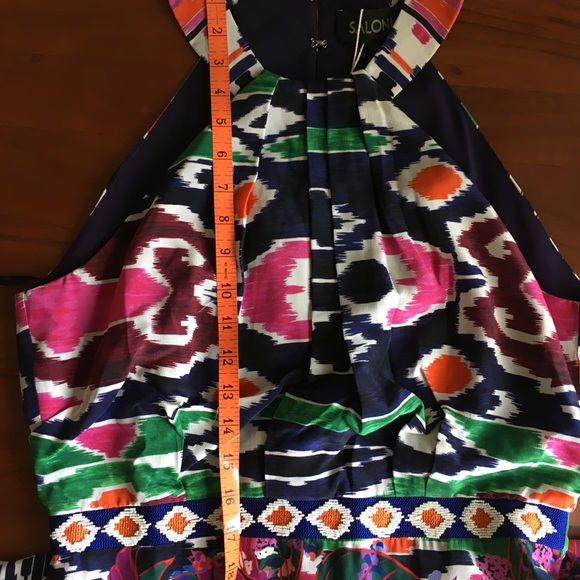 NWT Saloni silk cocktail dress M 10 - Picture 8 of 16